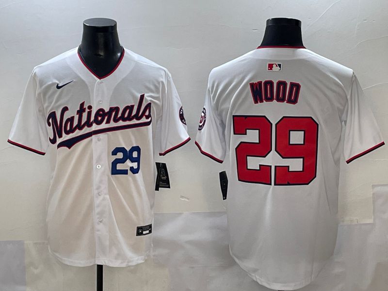 Men 2025 Washington Nationals #29 Wood White Game Nike MLB Jersey style 3->washington nationals->MLB Jersey